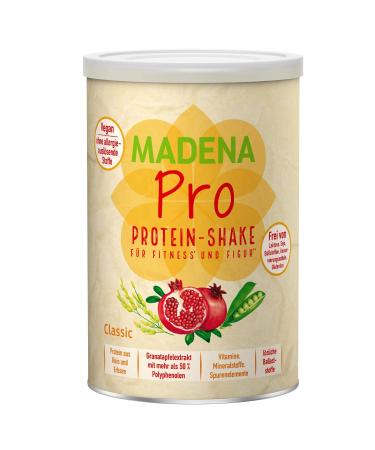 Madena per vegan protein powder-purely herbal protein powder made of rice and peas without soy-protein powder vegan with high-dose pomegranate extract for your protein shake without sugar Classic 500 g (1 Pack)