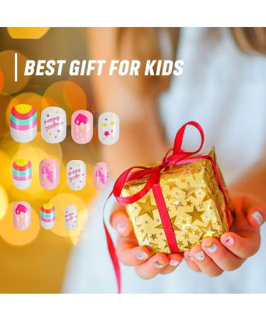 240 Pieces Children False Nails Kids Girls Press On Short Artificial Fake Nails - Pink Heart Design - Nail Decoration Kit for Girls - Buy Online on GoSupps.com
