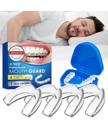 Bruxism Pack of 4 Dental Gutters Mouth Guards Teeth Gutters Mouth Guard for Grinding Teeth 2 Sizes Tooth Gutters Improve