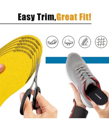 Knixmax Memory Foam Insoles for Men - 3 Pairs of Cushioned Shoe Inserts for Sneakers Slippers & Boots (EU 41-46 Men 8-13) - Super Soft Thin Comfortable Black Inner Soles - Buy Online on GoSupps.com