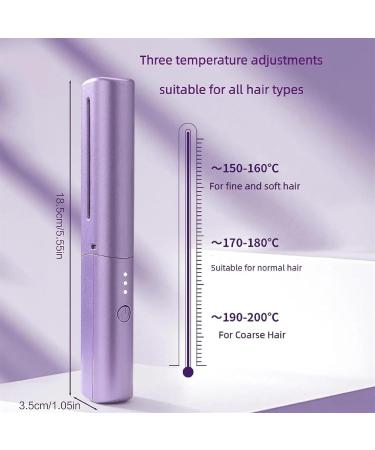 Rechargeable Mini Hair Straightener Comb - Cordless Straightening Brush for Travel & Home | Compact & Portable 1.05*5.05in Green - Buy Online on GoSupps.com