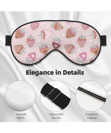 Strawberry Cake Print Sleep Eye Mask - Soft Blindfold for Travel & Night Sleeping with Elastic Strap - Buy Online on GoSupps.com