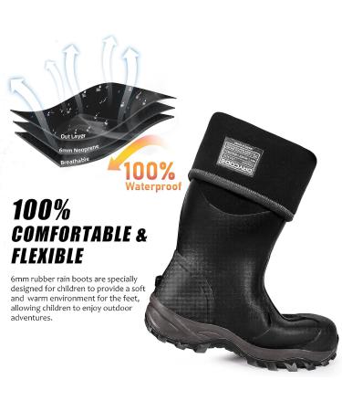 Drycode Rubber Boots | Waterproof 6mm Neoprene | Durable Outdoor Rain Boots | Graphite Black | Size 5-14 - Buy Online on GoSupps.com