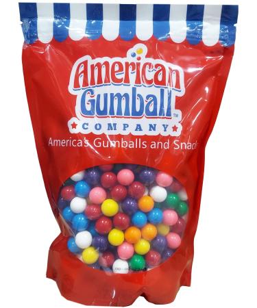 American Gumball Company Assorted Refill Gumballs 2 Pound Bag - .62 inch Small Gumballs for Gumball Machine