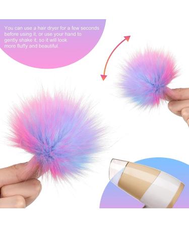 Faux Fur Pom Pom Balls - 16 Pieces for DIY Hats, Shoes, Scarves, Bags, Keychains - Colorful Knitting Accessories - Buy Online on GoSupps.com