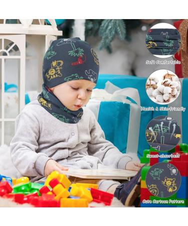 Aolso Baby Cotton Hat and Tube Scarf Set - L-Grey Blue - 1-3 Years | Soft Beanie Hat and Loop Scarf for Autumn Winter Fashion - Buy Online on GoSupps.com