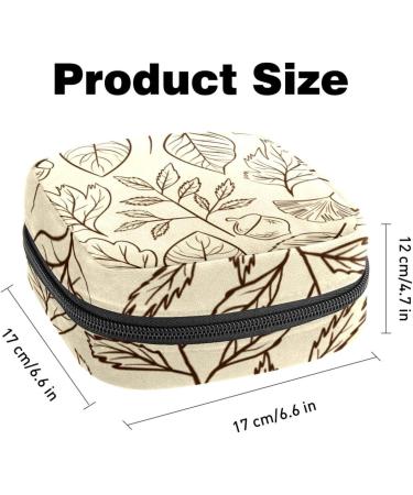Stylish Women's Binding-Up Bags: Hand-Drawn Autumn Leaf Patterns for Menstrual Pads Tampons & Accessories | Portable Storage Holder for School & Office - Buy Online on GoSupps.com