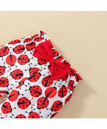 UUAISSO Baby Girls Cow Print Ruffled Outfit Set | 0-3 Months Red | Infant Clothing Gift - Buy Online on GoSupps.com