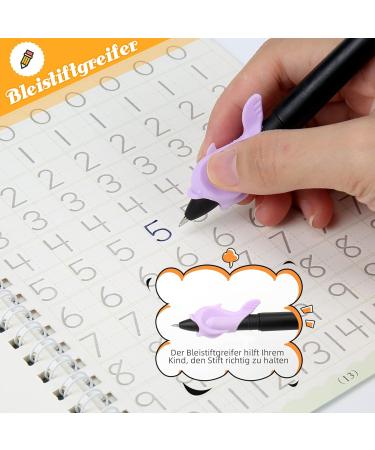 Finetoknow 4-Piece Magical German Exercise Books for Children - Reusable Calligraphy Writing Booklet with Writing Aid (26x18.5cm) - Buy Online on GoSupps.com
