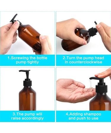 4-Pack 300ml Refillable Shampoo & Lotion Bottles with Waterproof Labels | Empty Soap Pump Dispenser - Buy Online on GoSupps.com