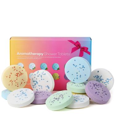 Shower Steamers Aromatherapy Bath Bombs Gifts for Women 12-Pack Tablets with Pure Essential Oils 5 Sweet Sensual Scents Idea Gifts Set for Stress Relief Mother's Day Gifts for Mom