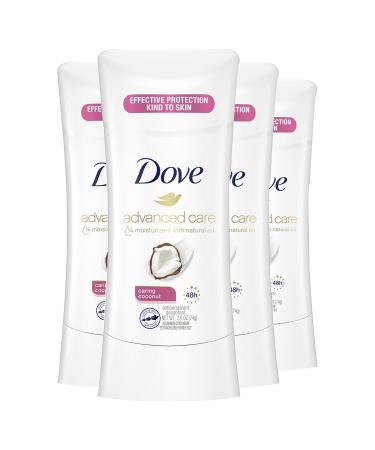 Dove Antiperspirant Deodorant with 48 Hour Protection Caring Coconut Deodorant for Women, 2.6 Ounce (Pack of 4) Tropical