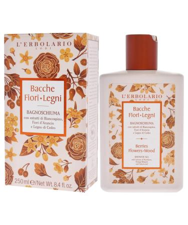 L'Erbolario Berries Flowers Wood Shower Gel - Refreshing & Perfumed Body Wash - Gently Cleanses & Invigorates Skin - 8.4 oz - Buy Online on GoSupps.com