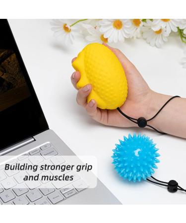 Hand Trainer Ball Set - 2 Pieces (Soft & Hedgehog) | Therapy Finger Strengthening & Anti-Stress Massage - Buy Online on GoSupps.com