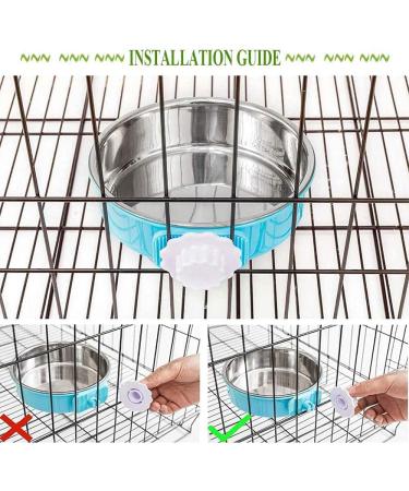 2 Pcs Pet Crate Bowls 2-in-1 Dog Hanging Bowl Removable Cage Water Bowls for Small Animals Blue & Green - Buy Online on GoSupps.com