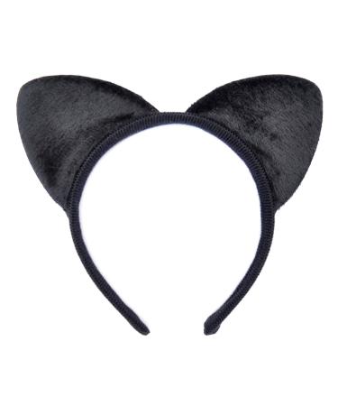 Chelsea Jones - Black soft fabric cat ears on headband/hairband