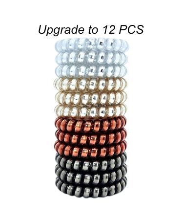 Tanha Spiral Hair Ties 12Pcs - Elastic Phone Cord Hair Coils for Women & Men - Buy Online on GoSupps.com