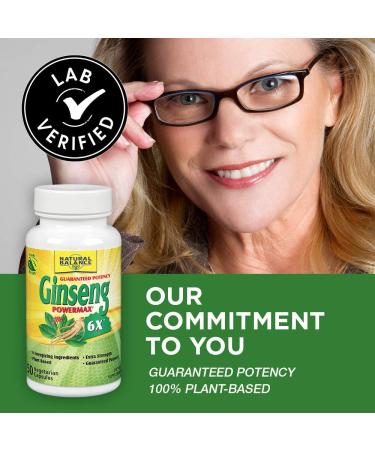 Natural Balance Ginseng Powermax 6X - 50 Vegetarian Capsules for Enhanced Energy & Wellness - Buy Online on GoSupps.com