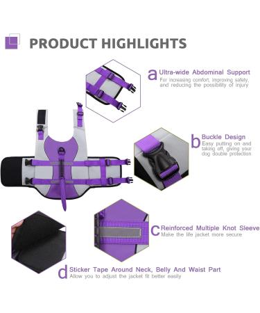 Shop Cit toile Life Jacket for Dogs - Safe Water Sports Vest for Small Medium & Large Dogs | Reflective & Durable in Pink Green & Purple - Buy Online on GoSupps.com