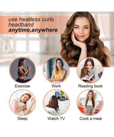 No Heat Curlers Headband for Medium and Long Hair - Heatless Curling Rod for Overnight Styling - Includes Hair Clip and Ties - Blue - Buy Online on GoSupps.com