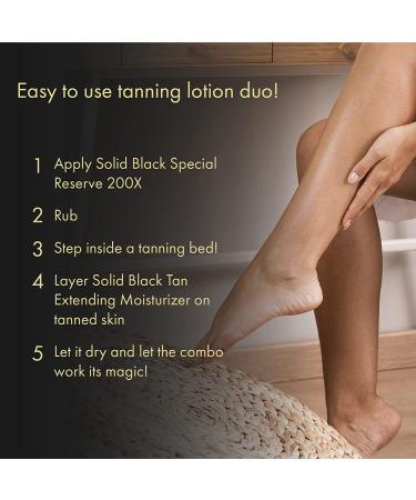 Millennium Tanning Solid Black 200X Tanning Lotion - 13.50 & 18.25 oz Tan Extender for Accelerated Bronzing - Buy Online on GoSupps.com