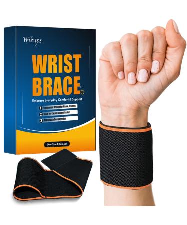 Carpal Tunnel Wrist Brace Adjustable Wrist Support Compression Strap for Wrist Pain Relief Elastic Hand Brace Wraps for Fitness Weightlifting Tendonitis Arthritis Carpal Tunnel Pain Relief Orange