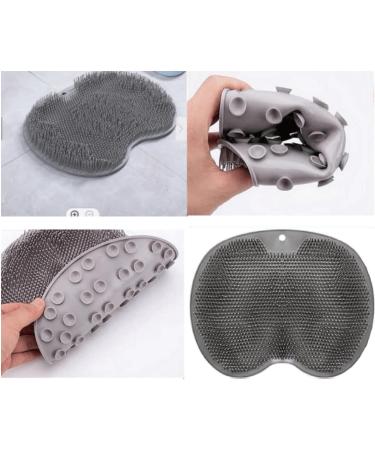 Shower Foot Scrubber 2 PCS Showerfootscrubber Shower Foot Scrubber Mat Ffoot Scrubber Used For Cleaning Exfoliating Foot Massage Comes With 2 Stainless Steel Hooks (Gray) - Buy Online on GoSupps.com