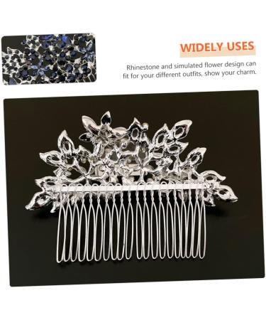 Angoily Dark Blue Hair Comb Glitter Hair Accessories Rhinestone Barrettes for Women Bridal Headdress Rhinestone Hair Comb Girl Hair Clips Hair Combs Zinc Alloy Wedding Wig Bride - Buy Online on GoSupps.com