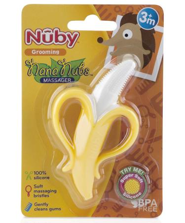 Nuby NanaNubs Banana Toothbrush for Babies 3+ Months - Massaging & Gentle Cleaning - Buy Online on GoSupps.com