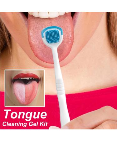 Tongue Cleansing Gel Mouth and Tongue Cleanser Scraper for Adults Recovery Paste Ergonomic Care Kit For Sensitive Gums And Teeth Fresh Breath For Daily Use Home And R - Buy Online on GoSupps.com