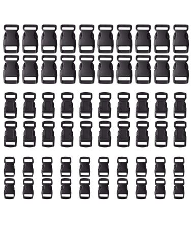 5/8, 1/2, and 3/8 inch(20 Each) Black Plastic Contoured Side Release Buckles for Paracord Bracelets-60pcs - Buy Online on GoSupps.com