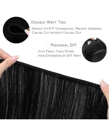Premium 50cm 100g Deep Black Real Hair Extensions - Remy Weft for Sewing | Breathe Life into Your Look - Buy Online on GoSupps.com