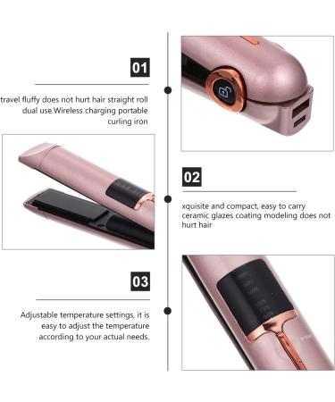 FOMIYES Professional Iron Curling Iron Mini Hair Crimper 2 in 1 Mini Flat Iron Curling Portable Curling Wand Travel Beard Girl Rose Gold - Buy Online on GoSupps.com