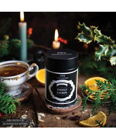 Hallinger's Engelszauber Rooibos Tea with Orange Vanilla & Almond - Perfect Gift for Mother's Day Father's Day & New Year's Eve - 120g Can - Buy Online on GoSupps.com