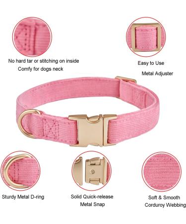 YUDOTE Ultra-Soft Dog Collar for Small Dogs | Natural Cotton Cord Sensitive Skin Pink S (1 Pack) - Ideal for International Shipping - Buy Online on GoSupps.com