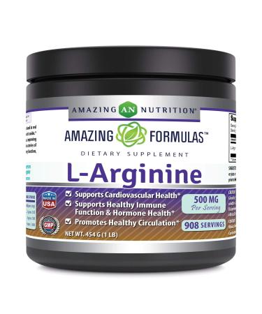 Amazing Formulas L-Arginine Powder Supplement | Non-GMO | Gluten Free | Made in USA (1 Lb)