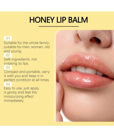 Honey Lip Butter Beeswax Lip Balm Natural Lasting Gentle Lip Moisturizer Lip Exfoliating Lip Mask for Dry Cracked Lips (Yellow_1PC) - Buy Online on GoSupps.com