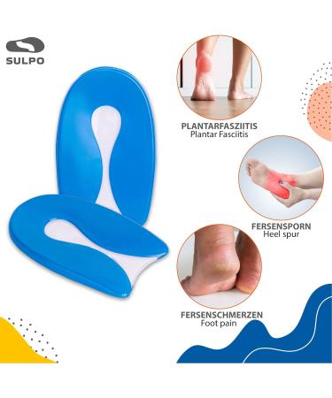 Sulpo Heel Spur Inserts - Gel Achilles Tendon Insoles & Cushioned Heel Pillows for Men Women & Children | Silicone Heel Cushions for Sizes 36-39 - 1 Pair - Buy Online on GoSupps.com
