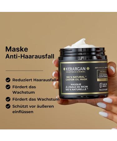 Buy Kerargan Hair Mask for Hair Loss | Castor Oil & Aloe Vera | Sulfate-Free 500ml - Intensive Care for Dry Fragile Hair - Buy Online on GoSupps.com