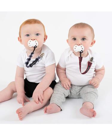 BooginHead Baby Newborn PaciGrip Pacifier Clip - Red/White Plaid (2-Pack) - Buy Online on GoSupps.com