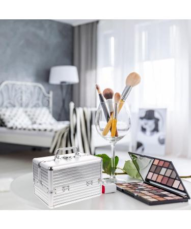 Frcolor Aluminum Makeup Vanity Case - Silver Cosmetic Organizer Box for Travel & Storage - Buy Online on GoSupps.com