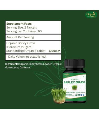 ORGANIC SPREE Alfalfa & Barley Grass Supplement 120 Tablets Each USDA Organic Medicago Sativa & Hordeum Vulgare Supports Detox and Immune Health* - Buy Online on GoSupps.com