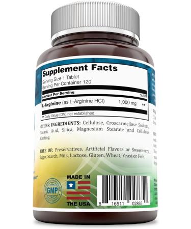 Nutri Essentials L-Arginine 1000 Mg 120 Tablets Dietary Supplement - Supports Cardiovascular Health - Supports Immune System Functions - Promotes Blood Circulation - Buy Online on GoSupps.com