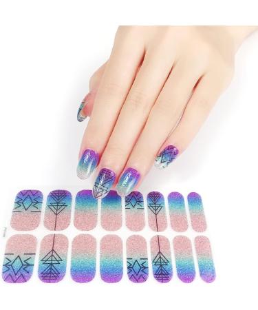 Glitter Cow Pattern Semi Cured Gel Nail Polish Strips Self Adhesive Full Nail Wraps Nail Polish Stickers Semi Cured Gel Nail Polish Strips - Buy Online on GoSupps.com