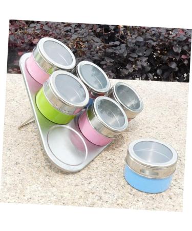Alipis 6pcs Steel Bottle Stainless Steel Container with Lid Clear Pot Spice Cans Spice Jar with Hook Duster 6.3*6.3CM As Shown - Buy Online on GoSupps.com