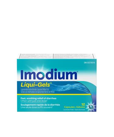 IIMODIUM LIQUI-GELS provide you with fast soothing relief of diarrhea. 12 Count (Pack of 1) Liquid Gels Capsules