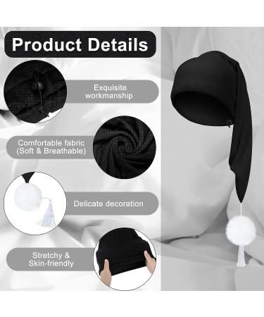 Adjustable Night Sleeping Cap Set with Pom Ball - 4 Colors - Buy Online on GoSupps.com