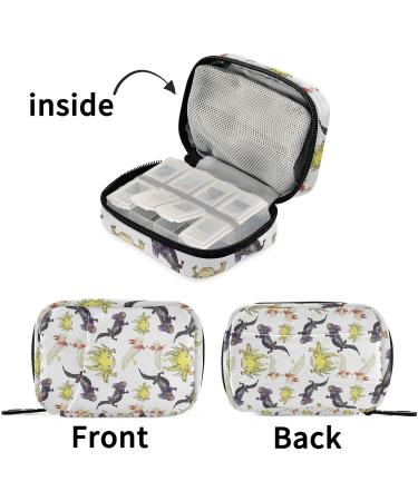 Pfrewn 7 Day Pill Organizer Case | Axolotl Watercolor Travel Pill Box | Portable Weekly Vitamin & Medicine Holder - Buy Online on GoSupps.com