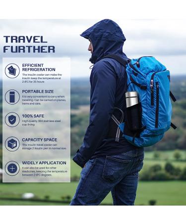 Insulin Pens Cooler Travel Case - Portable TSA Approved Diabetic Medicine Cooler - 48H Insulin Medical Cooler - Silvery - Buy Online on GoSupps.com