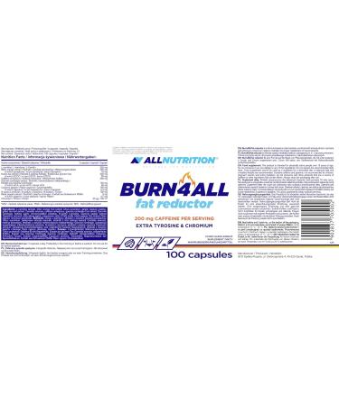 ALLNUTRITION Burn4all Fat Reductor - L-Carnitine Dietary Supplement for Effective Body Fat Reduction Energy Boost & Appetite Suppression | 100 Capsules 33 Servings - Buy Online on GoSupps.com